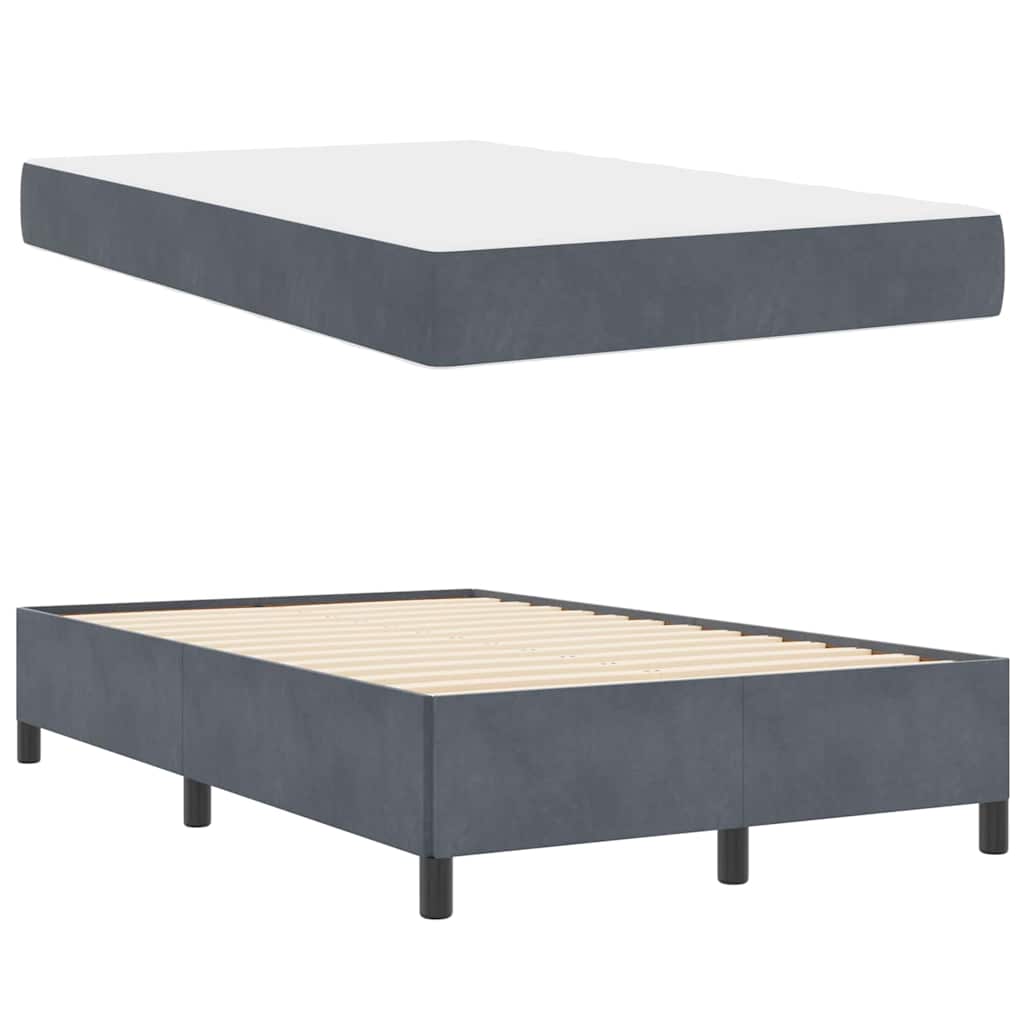 vidaXL Cadru de pat Gri închis, gri și alb 120 x 200 cm Catifea vidaXL Cadru de pat Gri închis, gri și alb 120 x 200 cm Catifea