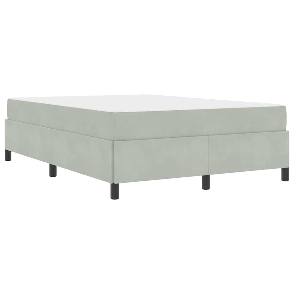 vidaXL Cadru de pat cu saltea Gri deschis și gri 140 x 190 cm Catifea