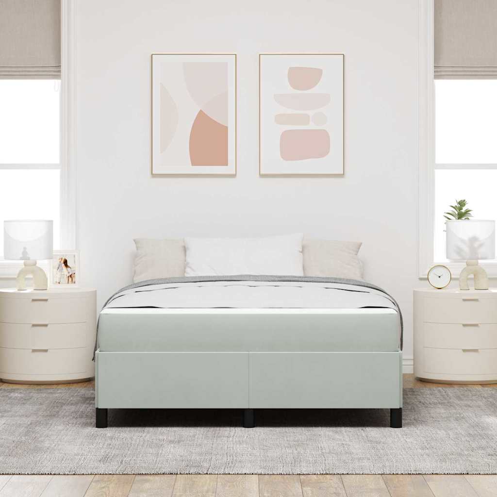 vidaXL Cadru de pat cu saltea Gri deschis și gri 140 x 190 cm Catifea