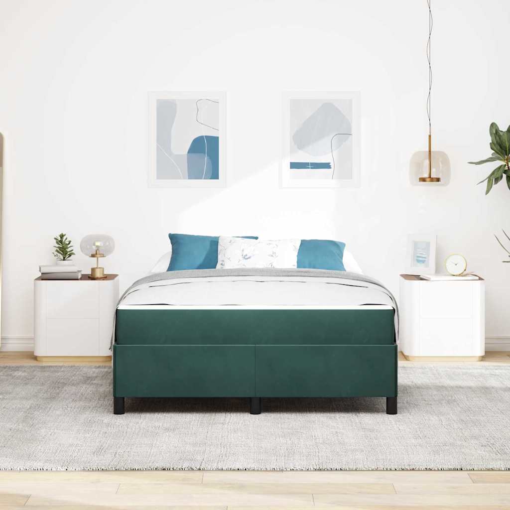 vidaXL Cadru de pat Verde închis, verde și alb 160 x 200 cm Catifea vidaXL Cadru de pat Verde închis, verde și alb 160 x 200 cm Catifea