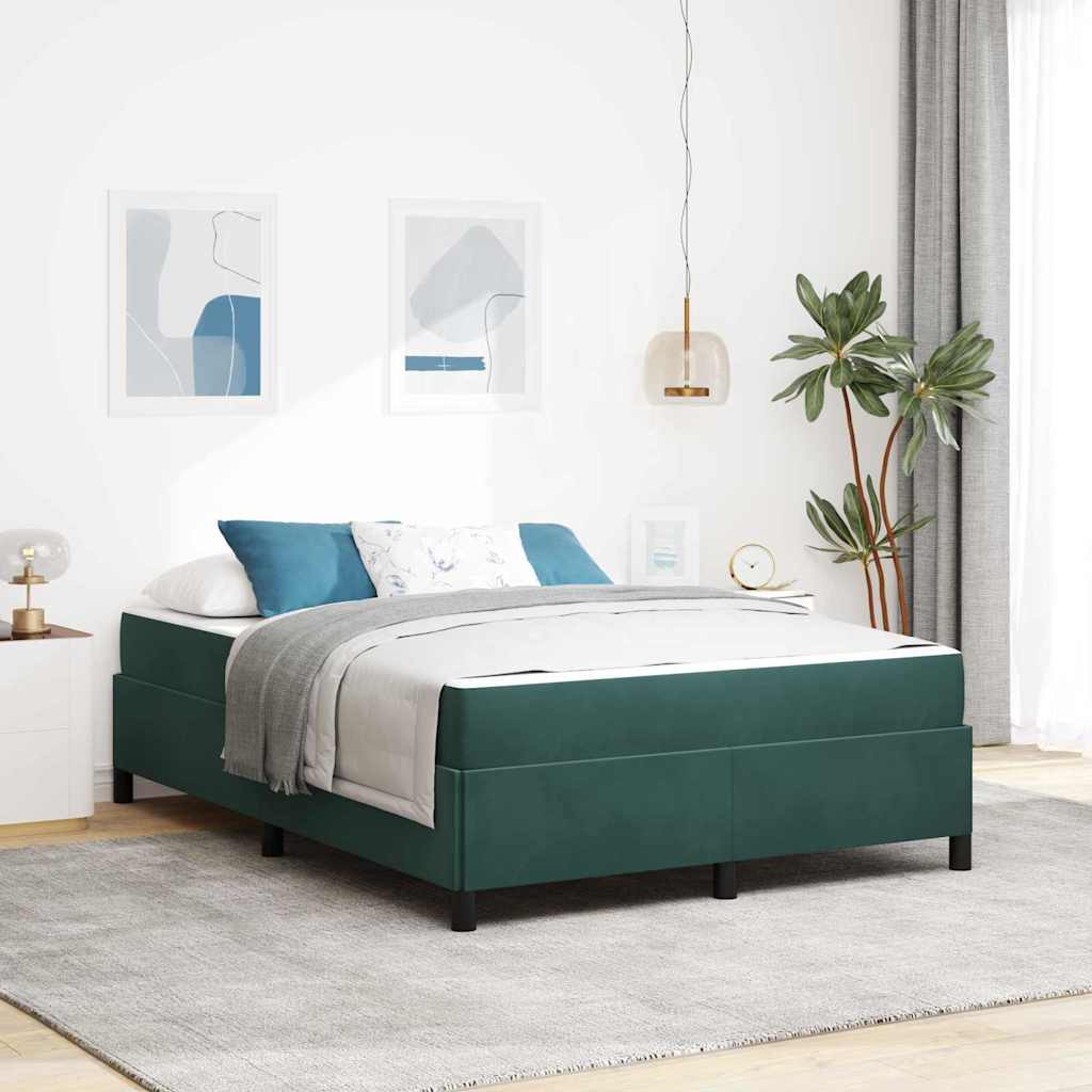 vidaXL Cadru de pat Verde închis, verde și alb 160 x 200 cm Catifea vidaXL Cadru de pat Verde închis, verde și alb 160 x 200 cm Catifea