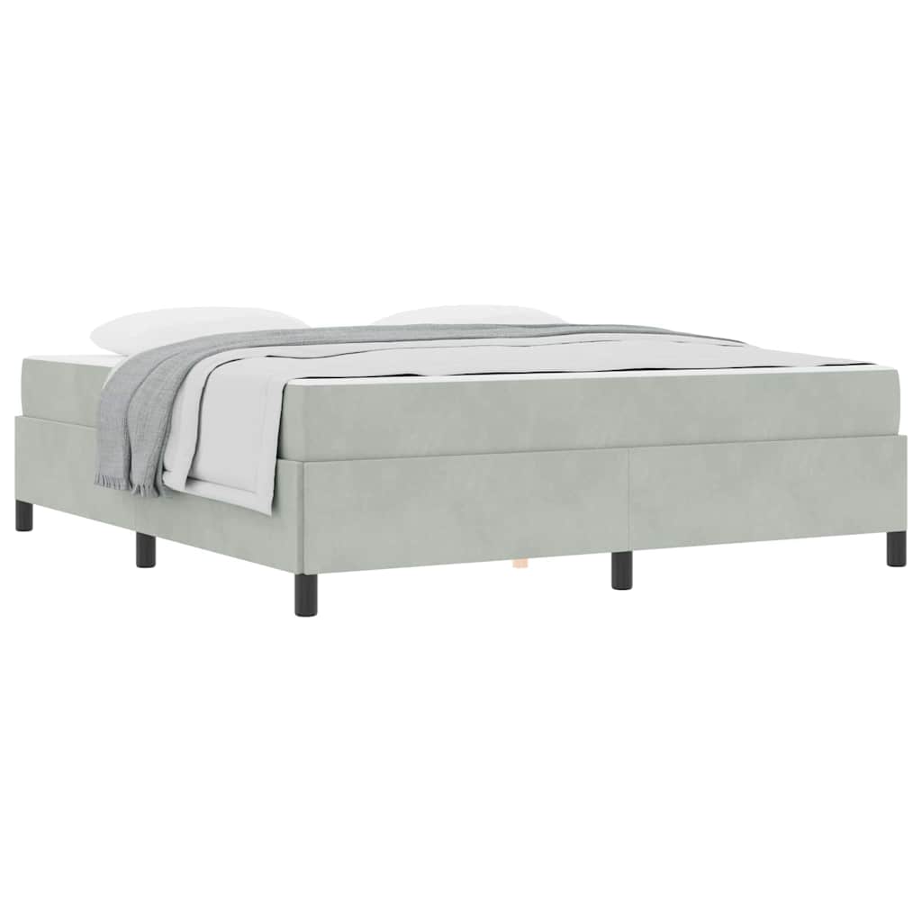 vidaXL Cadru de pat Gri deschis, gri și alb 180 x 200 cm Catifea