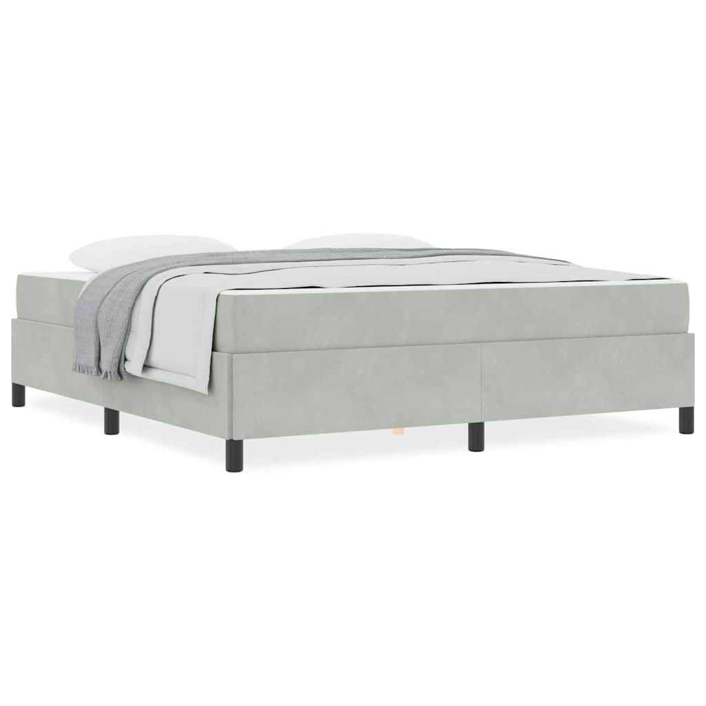 vidaXL Cadru de pat Gri deschis, gri și alb 180 x 200 cm Catifea