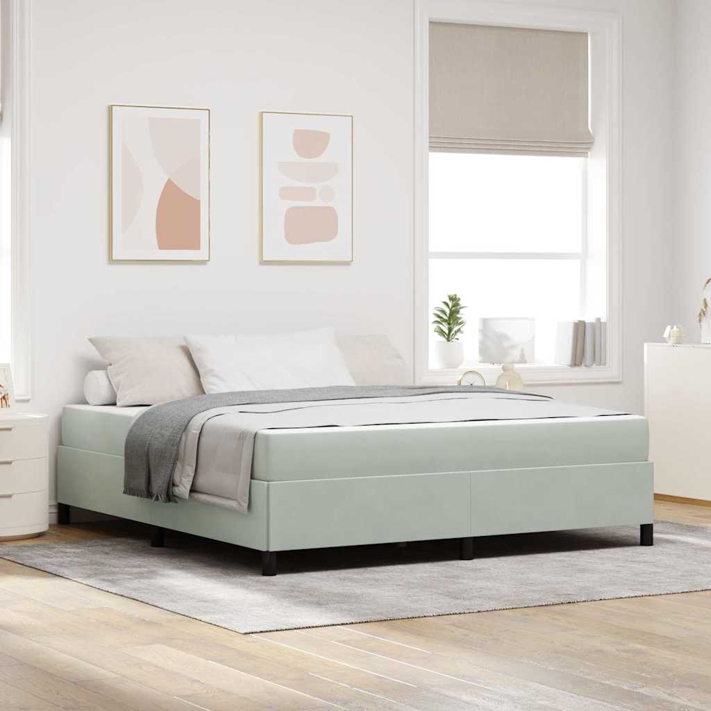 vidaXL Cadru de pat Gri deschis, gri și alb 180 x 200 cm Catifea