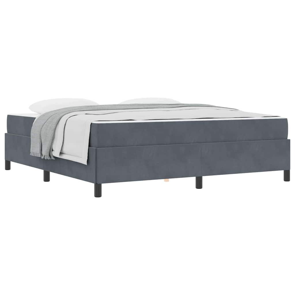vidaXL Cadru de pat Gri închis, gri și alb 180 x 200 cm Catifea