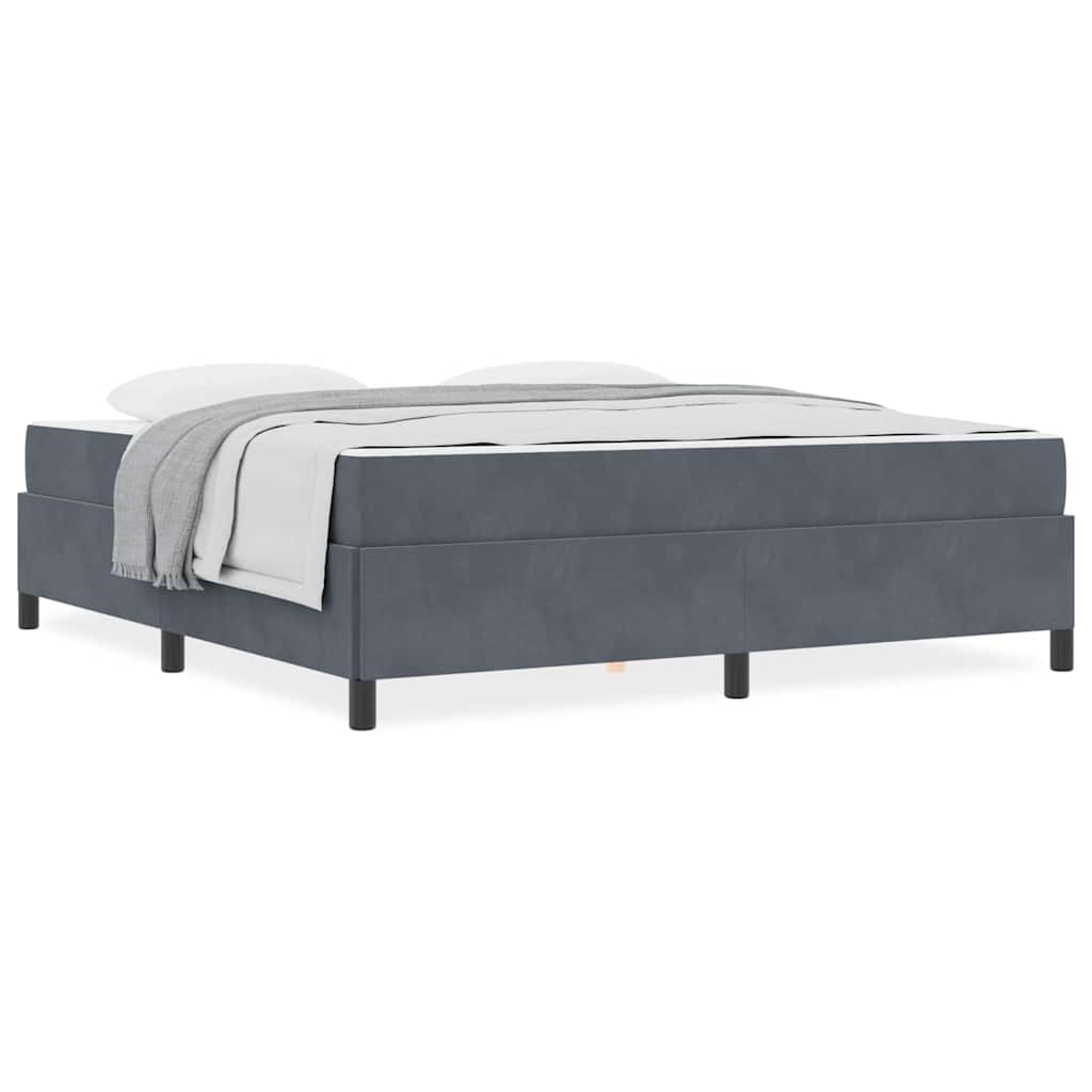 vidaXL Cadru de pat Gri închis, gri și alb 180 x 200 cm Catifea
