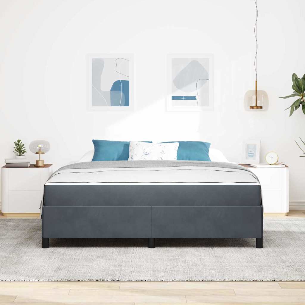 vidaXL Cadru de pat Gri închis, gri și alb 180 x 200 cm Catifea