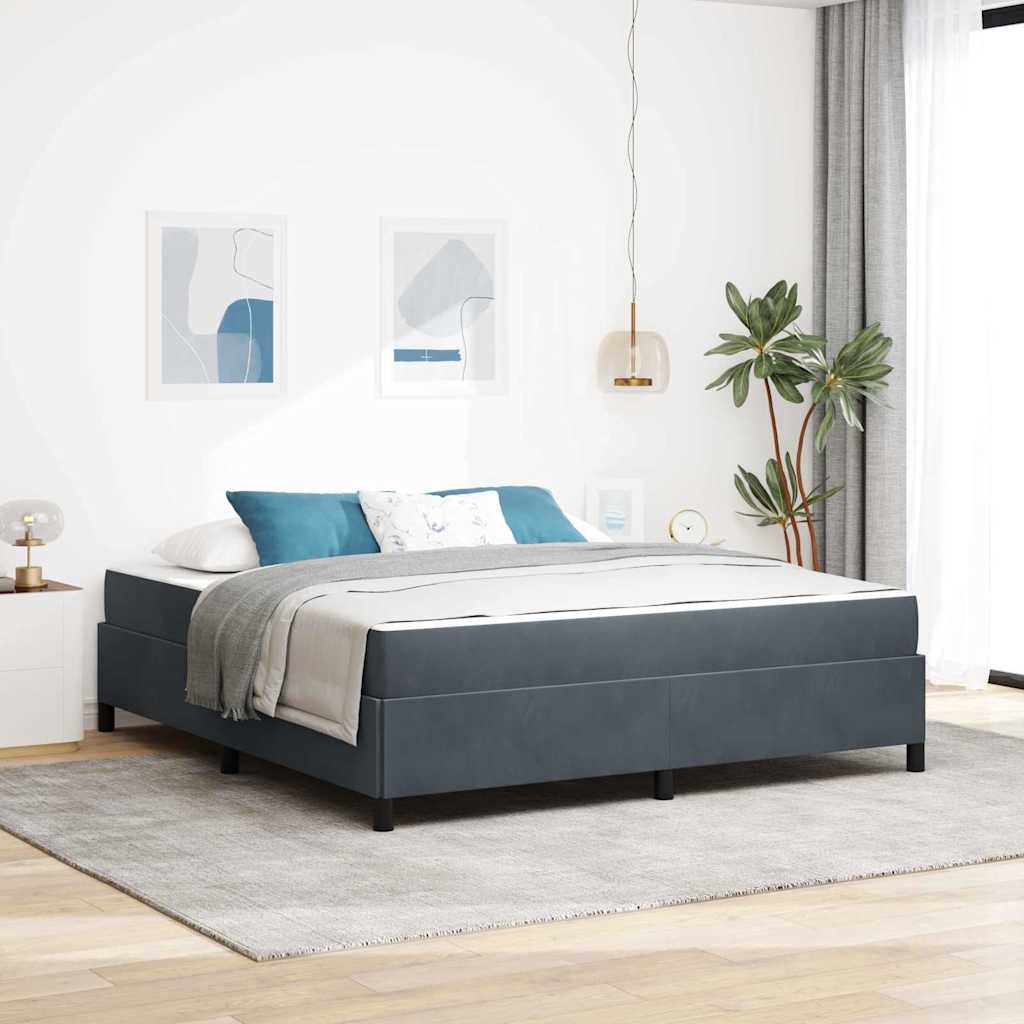 vidaXL Cadru de pat Gri închis, gri și alb 180 x 200 cm Catifea