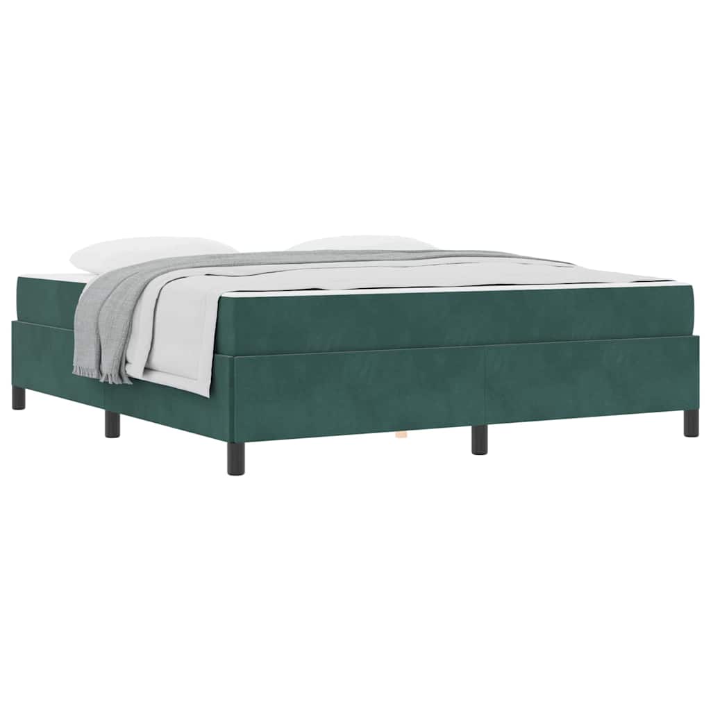 vidaXL Cadru de pat cu saltea Verde închis și alb 180 x 200 cm Catifea vidaXL Cadru de pat cu saltea Verde închis și alb 180 x 200 cm Catifea