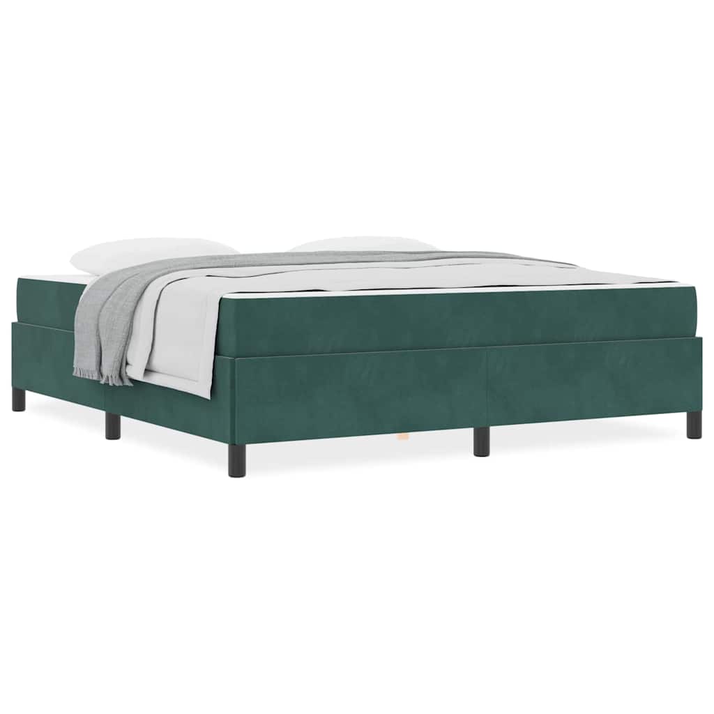 vidaXL Cadru de pat cu saltea Verde închis și alb 180 x 200 cm Catifea vidaXL Cadru de pat cu saltea Verde închis și alb 180 x 200 cm Catifea