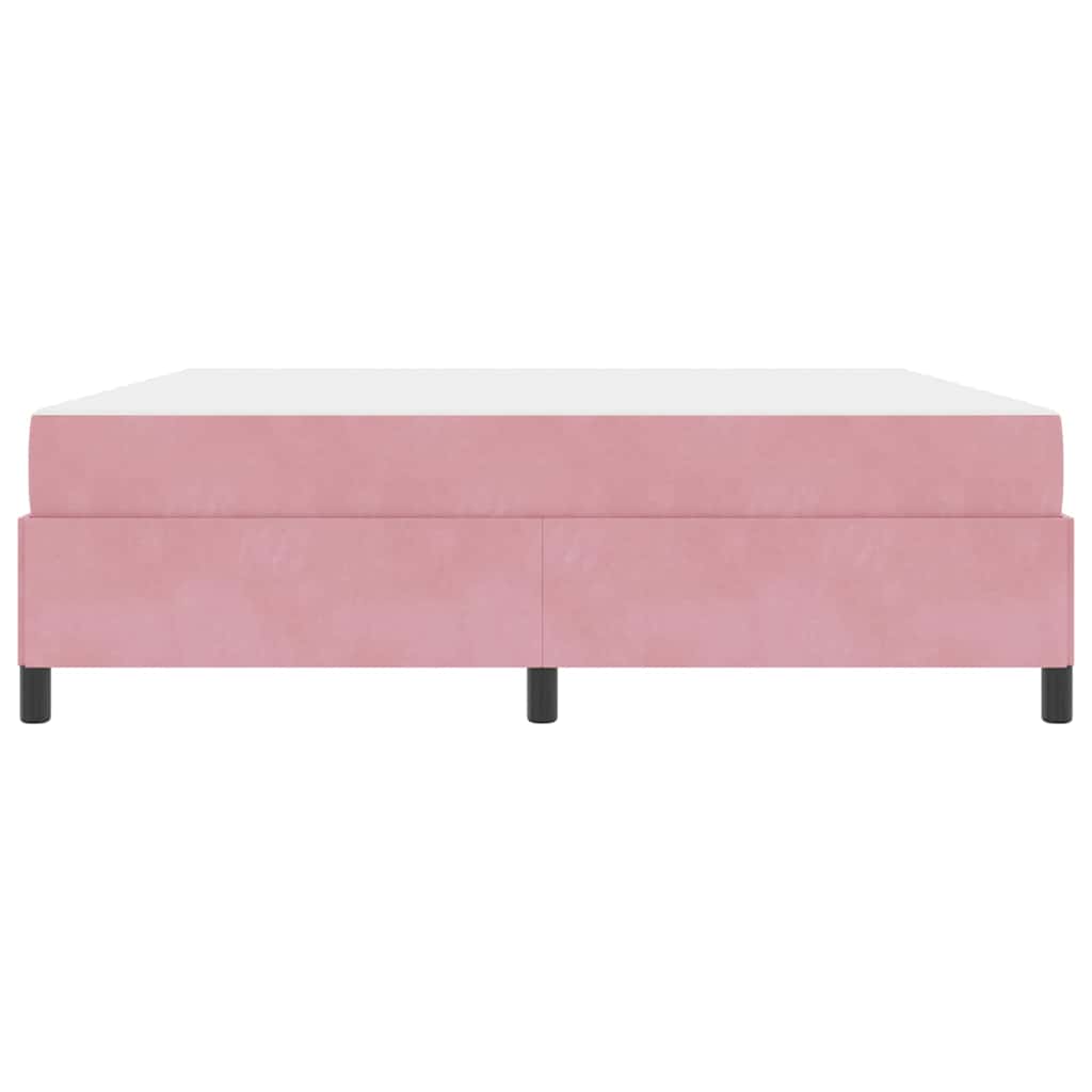 vidaXL Cadru de pat cu saltea Roz și alb 180 x 200 cm Catifea