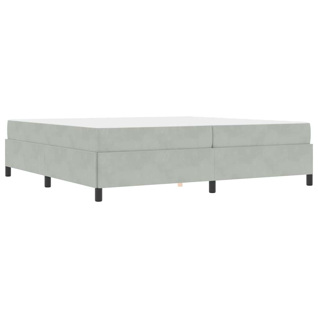 vidaXL Cadru de pat Gri deschis, gri și alb 200 x 200 cm Catifea vidaXL Cadru de pat Gri deschis, gri și alb 200 x 200 cm Catifea