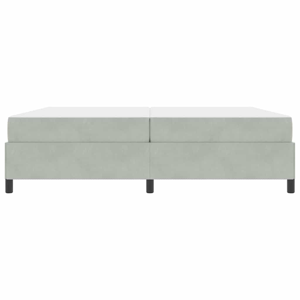 vidaXL Cadru de pat Gri deschis, gri și alb 200 x 200 cm Catifea vidaXL Cadru de pat Gri deschis, gri și alb 200 x 200 cm Catifea