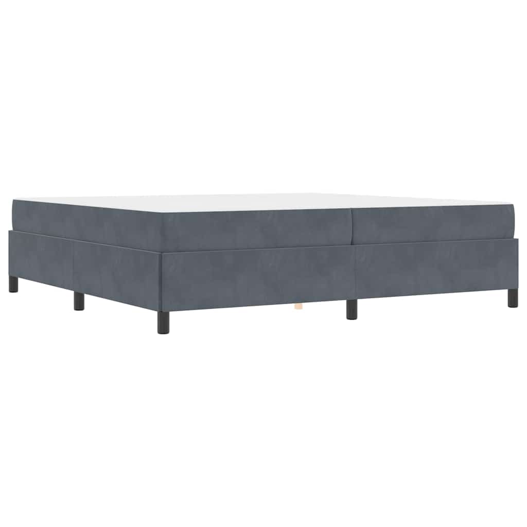 vidaXL Cadru de pat Gri închis, gri și alb 200 x 200 cm Catifea