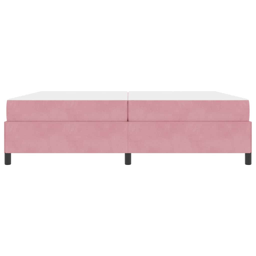 vidaXL Cadru de pat cu saltea Roz și alb 200 x 200 cm Catifea