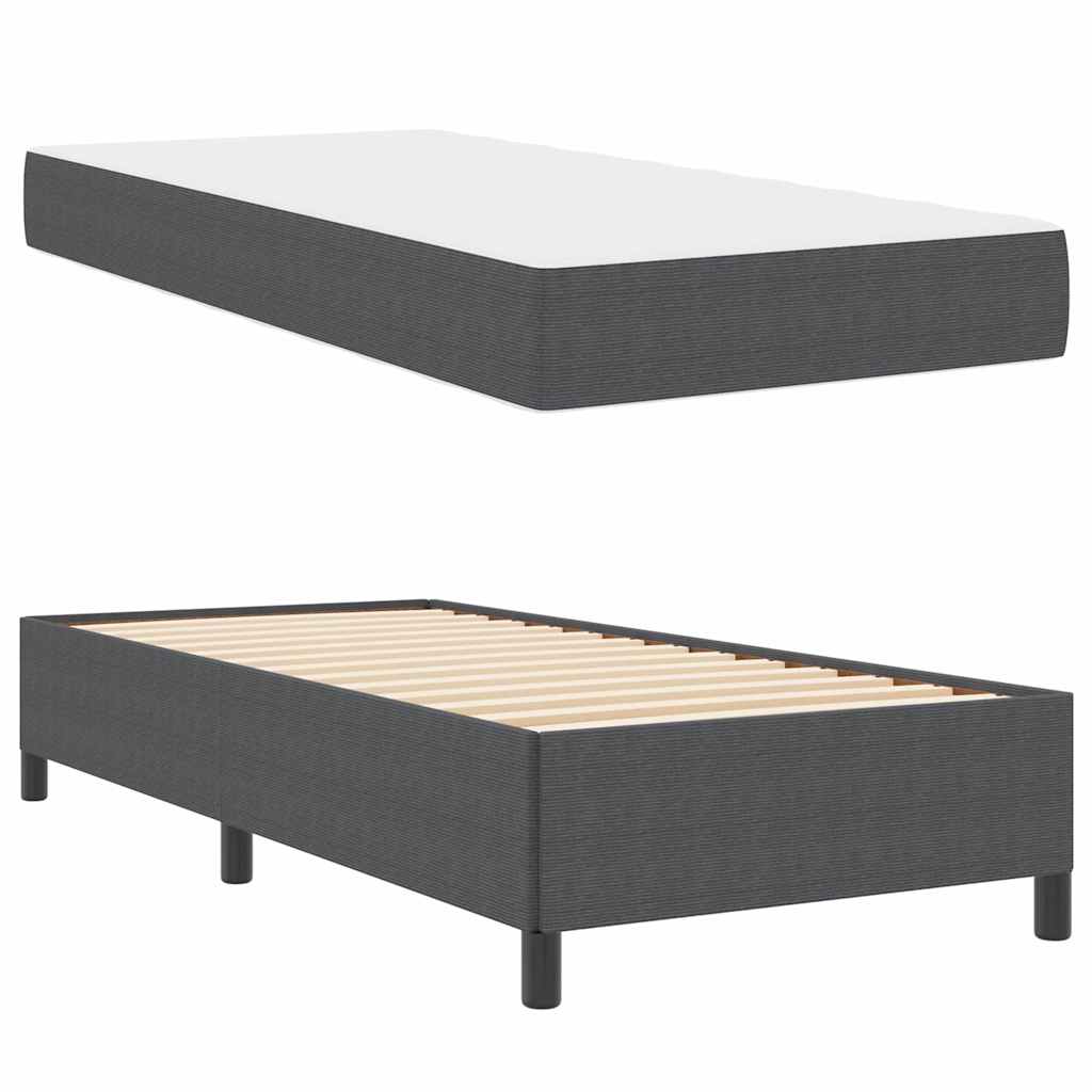 vidaXL Cadru de pat Gri închis 80 x 200 cm Țesătură de catifea vidaXL Cadru de pat Gri închis 80 x 200 cm Țesătură de catifea