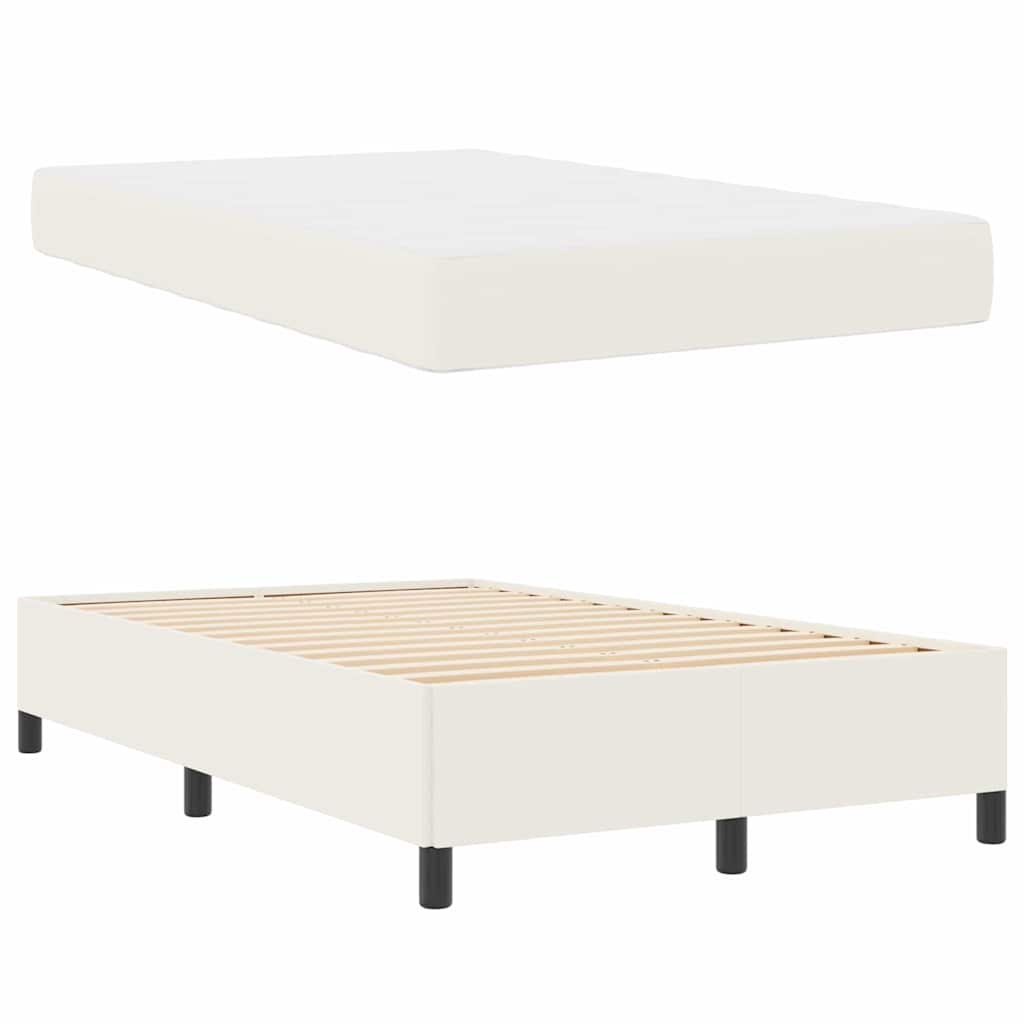 vidaXL Cadru de pat Crem 120 x 200 cm Țesătură de catifea