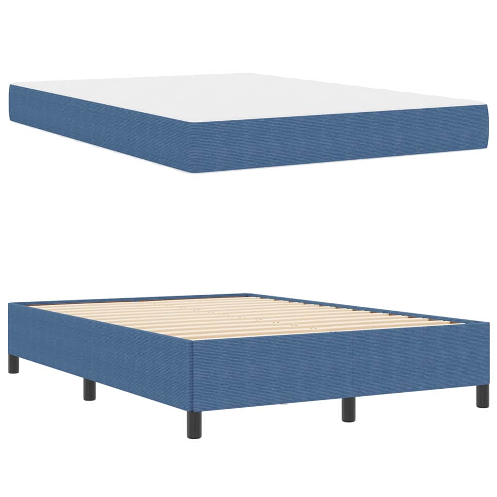 vidaXL Cadru de pat albastru 140 x 190 cm Țesătură de catifea vidaXL Cadru de pat albastru 140 x 190 cm Țesătură de catifea