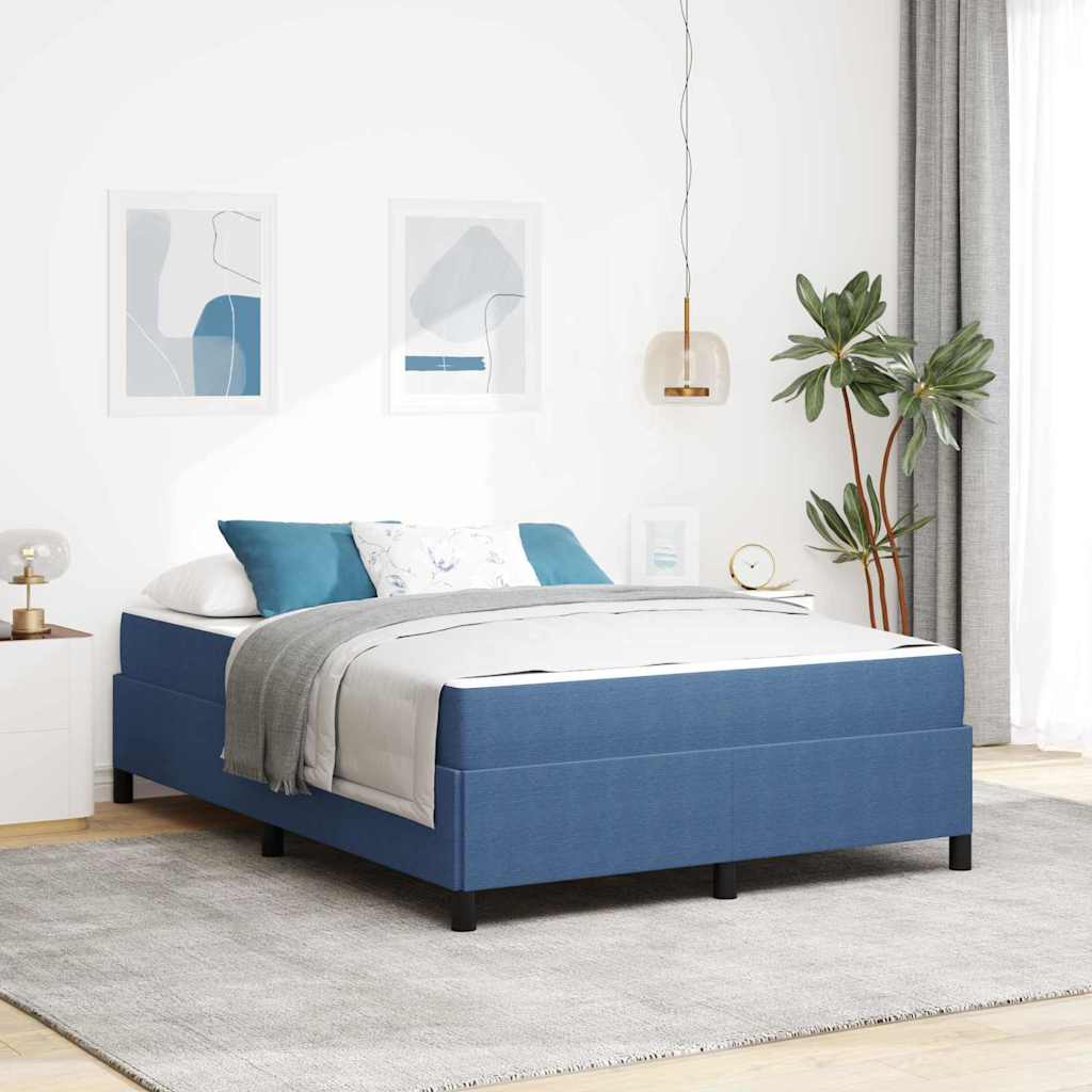 vidaXL Cadru de pat albastru 140 x 190 cm Țesătură de catifea vidaXL Cadru de pat albastru 140 x 190 cm Țesătură de catifea