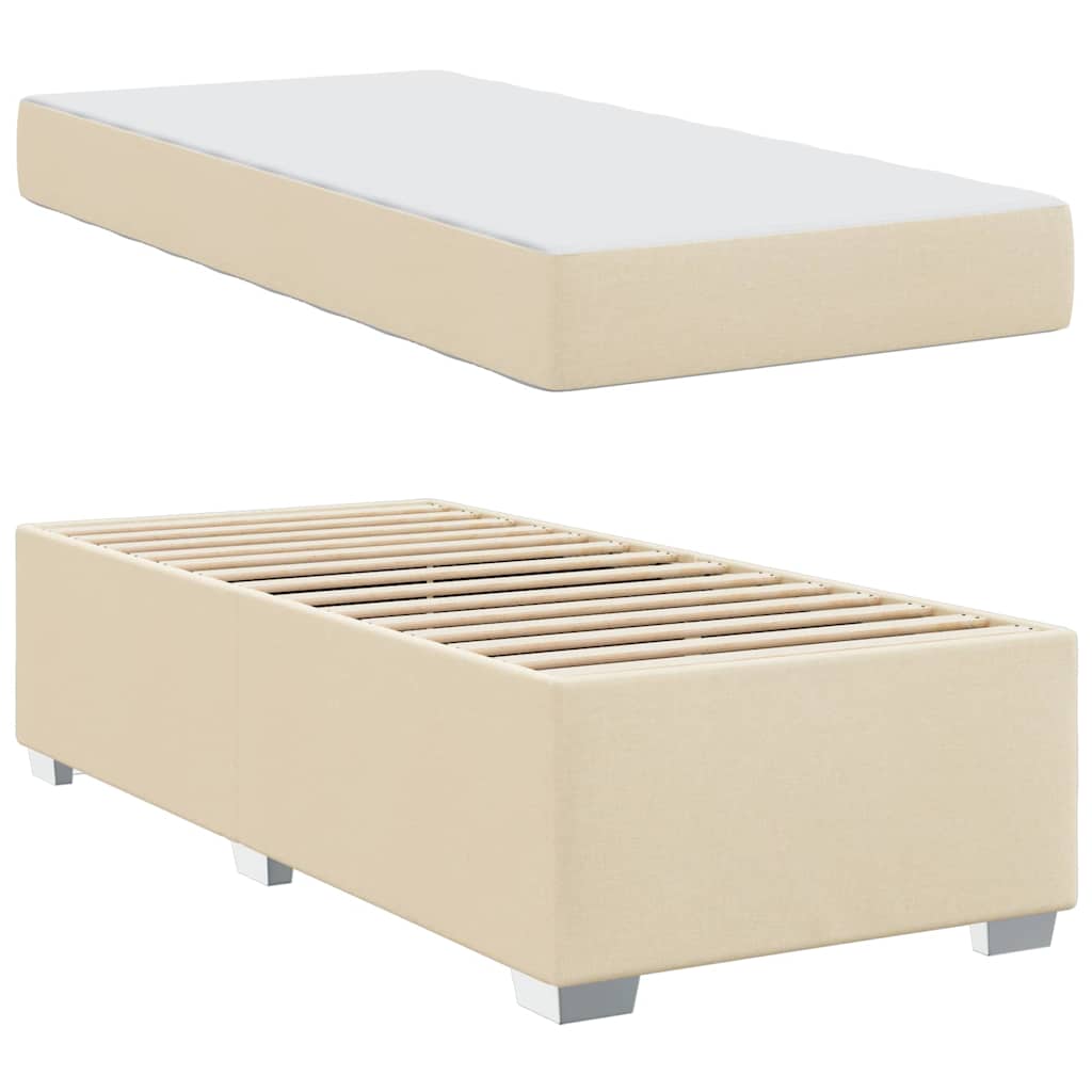 vidaXL Cadru de pat Crem 90 x 200 cm țesătură
