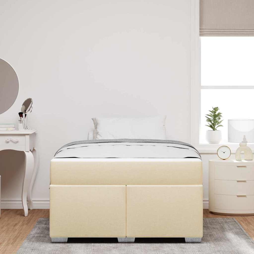 vidaXL Cadru de pat Crem 120 x 190 cm țesătură vidaXL Cadru de pat Crem 120 x 190 cm țesătură