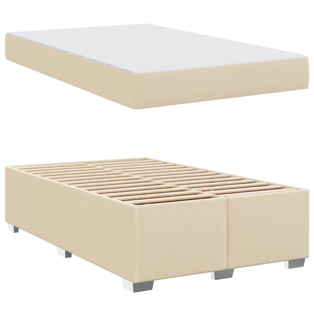 vidaXL Cadru de pat Crem 120 x 190 cm țesătură vidaXL Cadru de pat Crem 120 x 190 cm țesătură