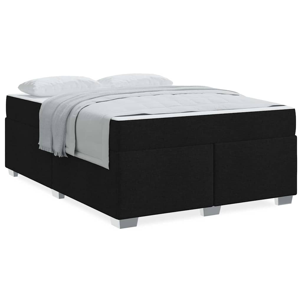vidaXL Cadru de pat cu saltea Negru 140 x 200 cm țesătură