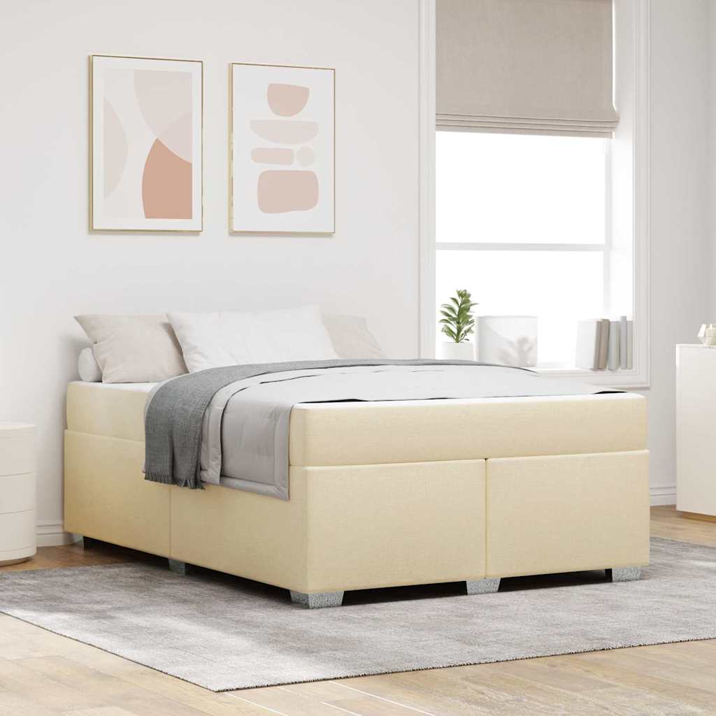 vidaXL Cadru de pat Crem 140 x 200 cm țesătură