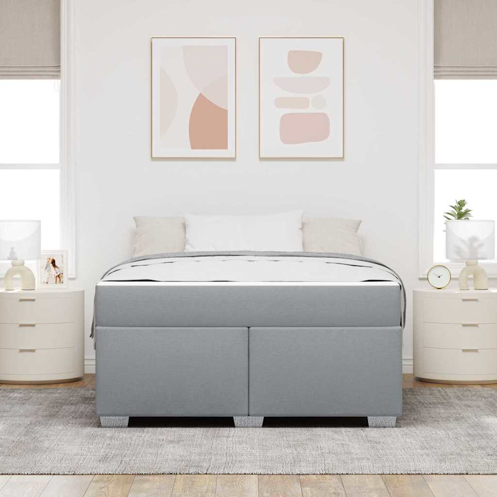vidaXL Cadru de pat Gri deschis 160 x 200 cm țesătură vidaXL Cadru de pat Gri deschis 160 x 200 cm țesătură