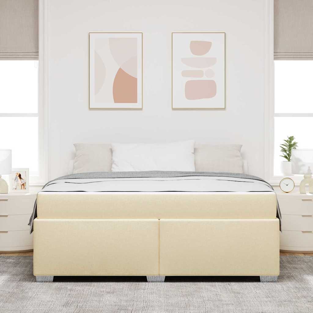 vidaXL Cadru de pat Crem 180 x 200 cm țesătură vidaXL Cadru de pat Crem 180 x 200 cm țesătură