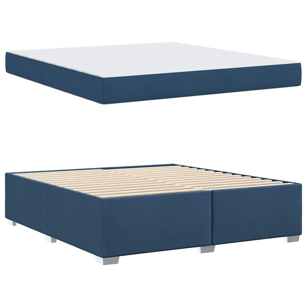vidaXL Cadru de pat cu saltea albastru 180 x 200 cm țesătură