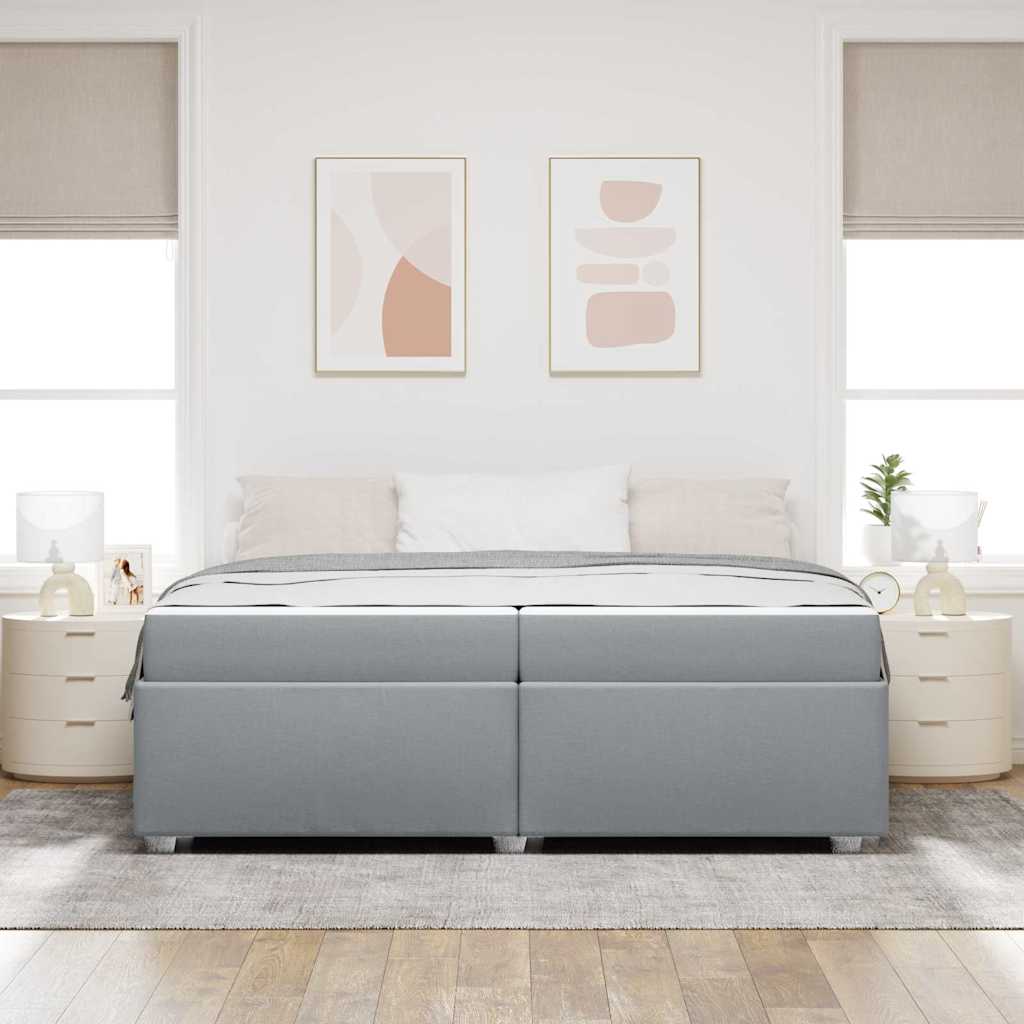 vidaXL Cadru de pat Gri deschis 200 x 200 cm țesătură vidaXL Cadru de pat Gri deschis 200 x 200 cm țesătură