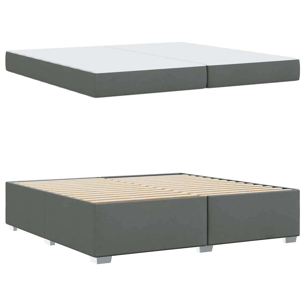 vidaXL Cadru de pat Gri închis 200 x 200 cm țesătură vidaXL Cadru de pat Gri închis 200 x 200 cm țesătură