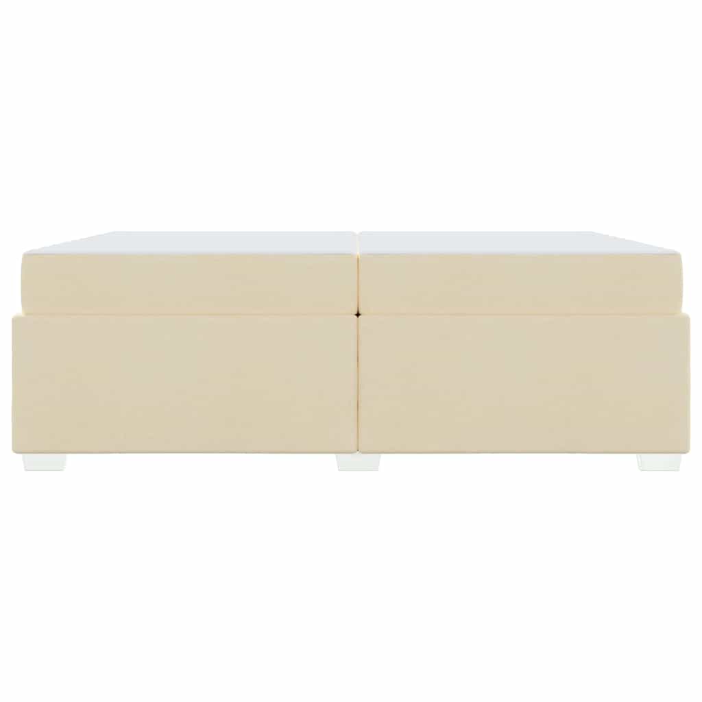 vidaXL Cadru de pat cu saltea Crem 200 x 200 cm țesătură