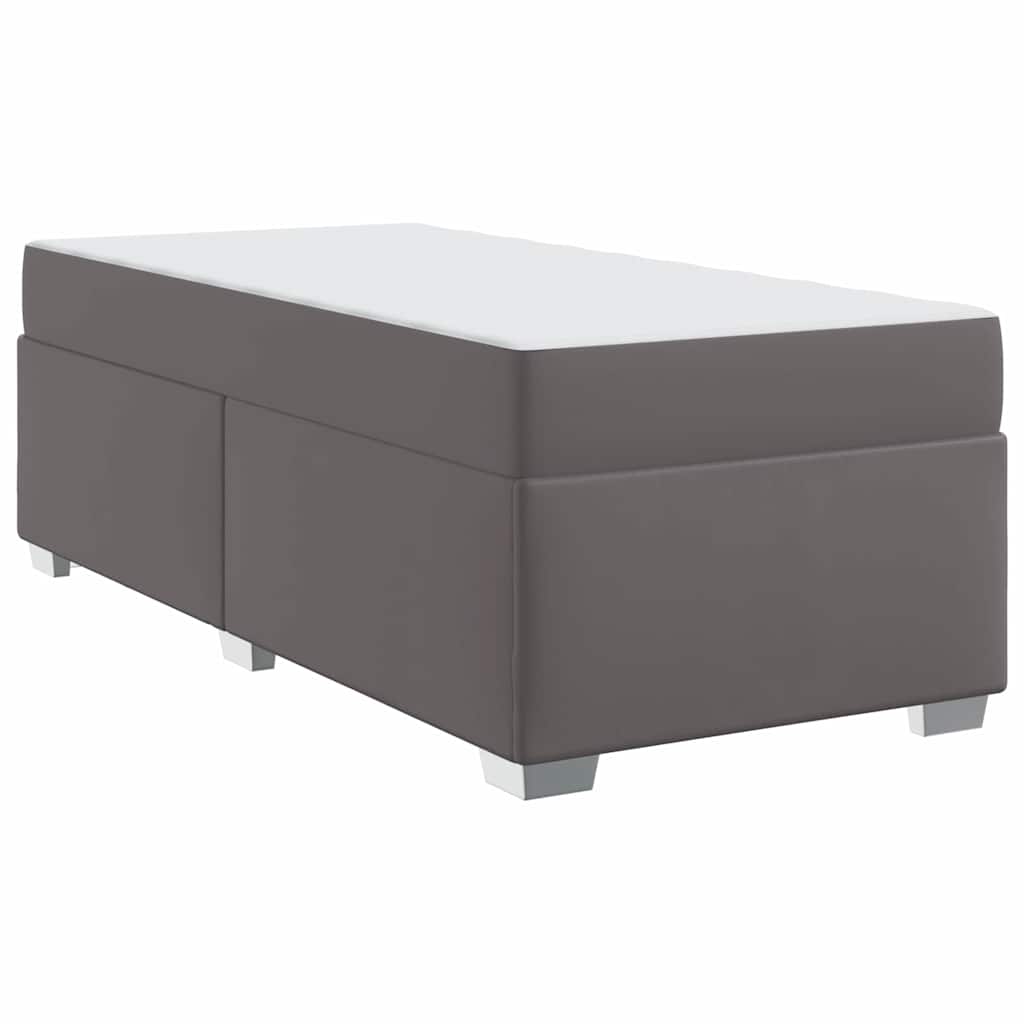 vidaXL Cadru de pat Gri 90 x 200 cm Piele artificială vidaXL Cadru de pat Gri 90 x 200 cm Piele artificială