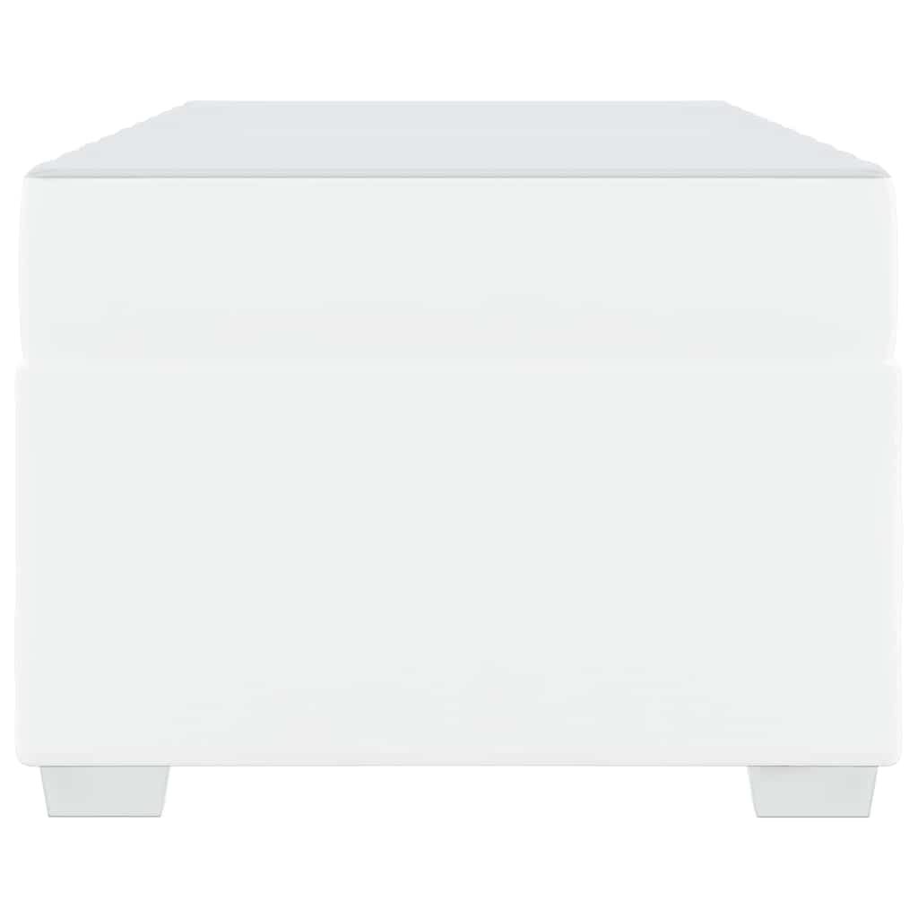 vidaXL Cadru de pat cu saltea Alb 100 x 200 cm țesătură