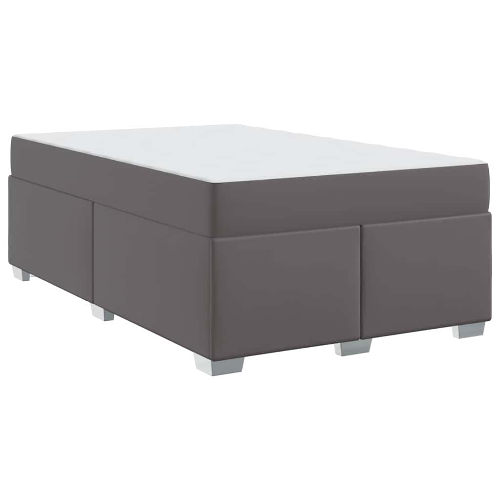 vidaXL Cadru de pat Gri 120 x 190 cm Piele artificială vidaXL Cadru de pat Gri 120 x 190 cm Piele artificială