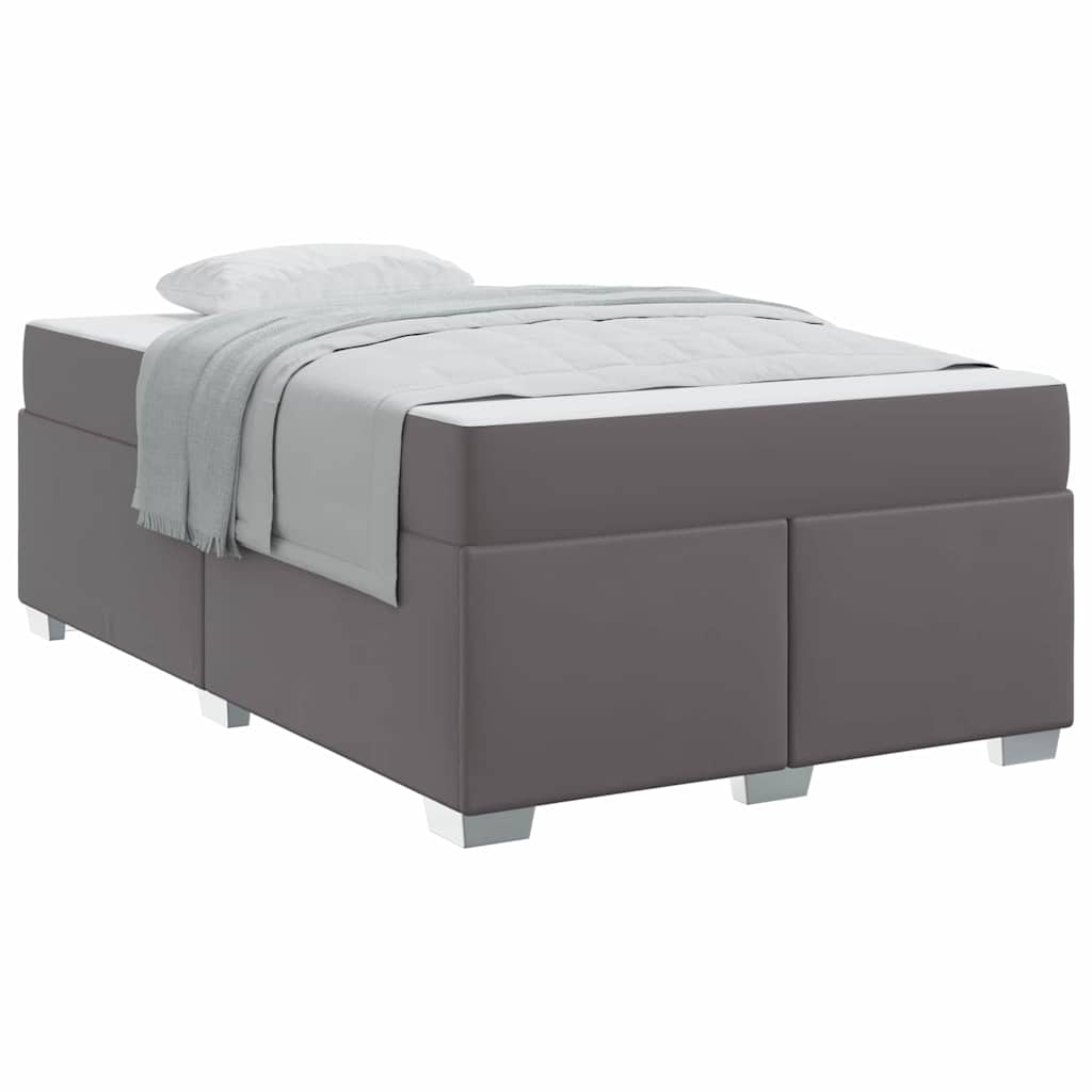 vidaXL Cadru de pat Gri 120 x 190 cm Piele artificială vidaXL Cadru de pat Gri 120 x 190 cm Piele artificială