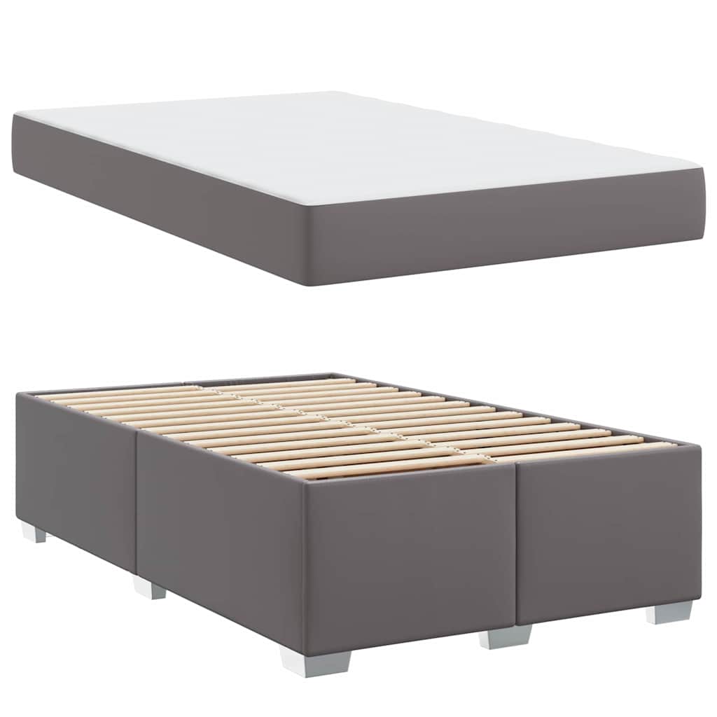 vidaXL Cadru de pat Gri 120 x 190 cm Piele artificială vidaXL Cadru de pat Gri 120 x 190 cm Piele artificială