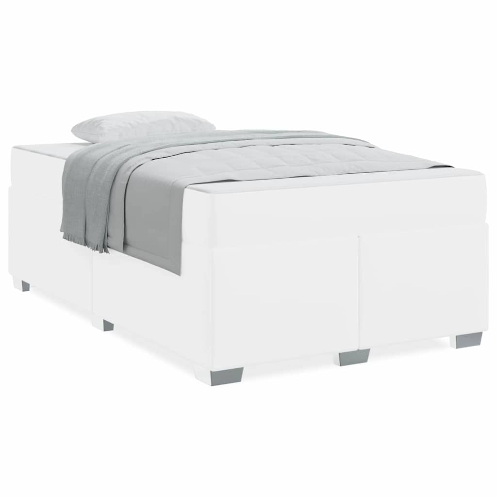vidaXL Cadru de pat cu saltea Alb 120 x 200 cm țesătură