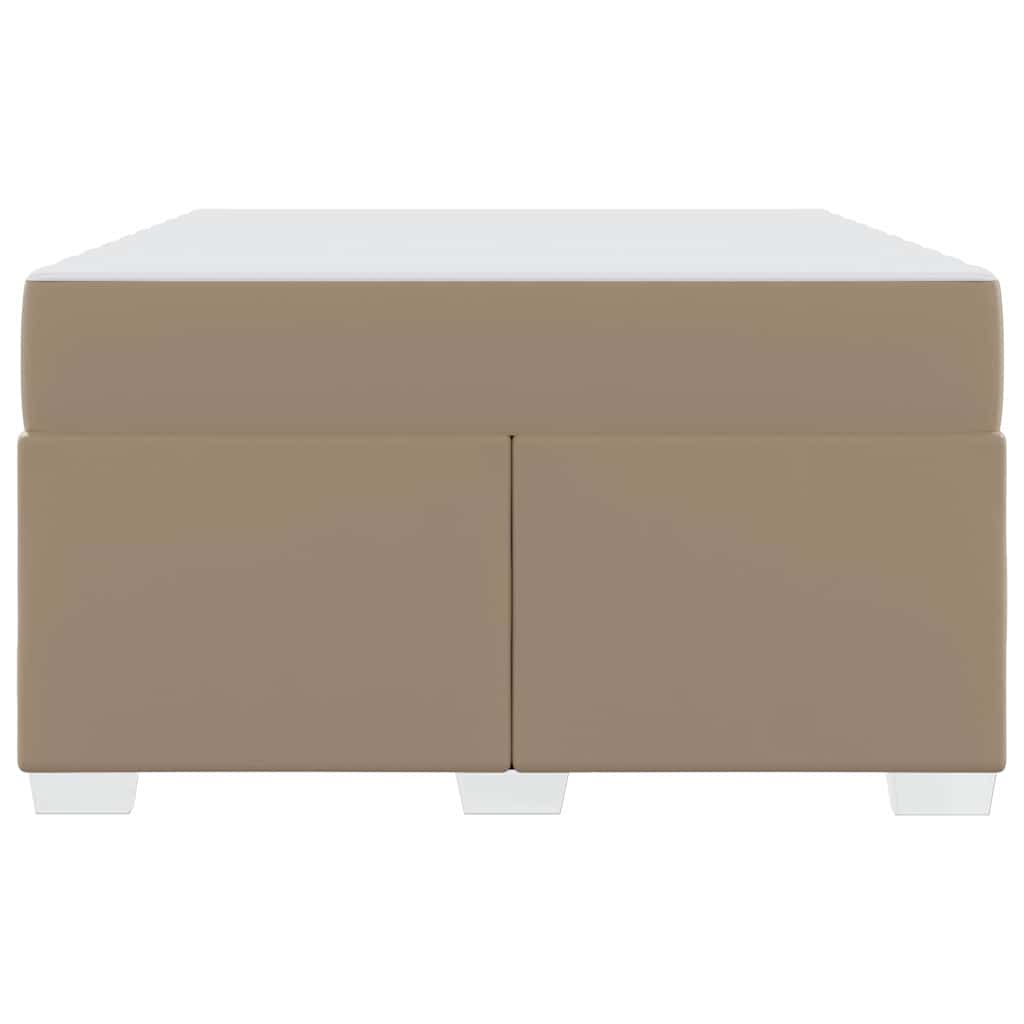 vidaXL Cadru de pat cu saltea Cappuccino 120 x 200 cm țesătură