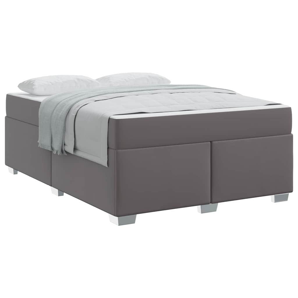 vidaXL Cadru de pat Gri 140 x 200 cm Piele artificială vidaXL Cadru de pat Gri 140 x 200 cm Piele artificială