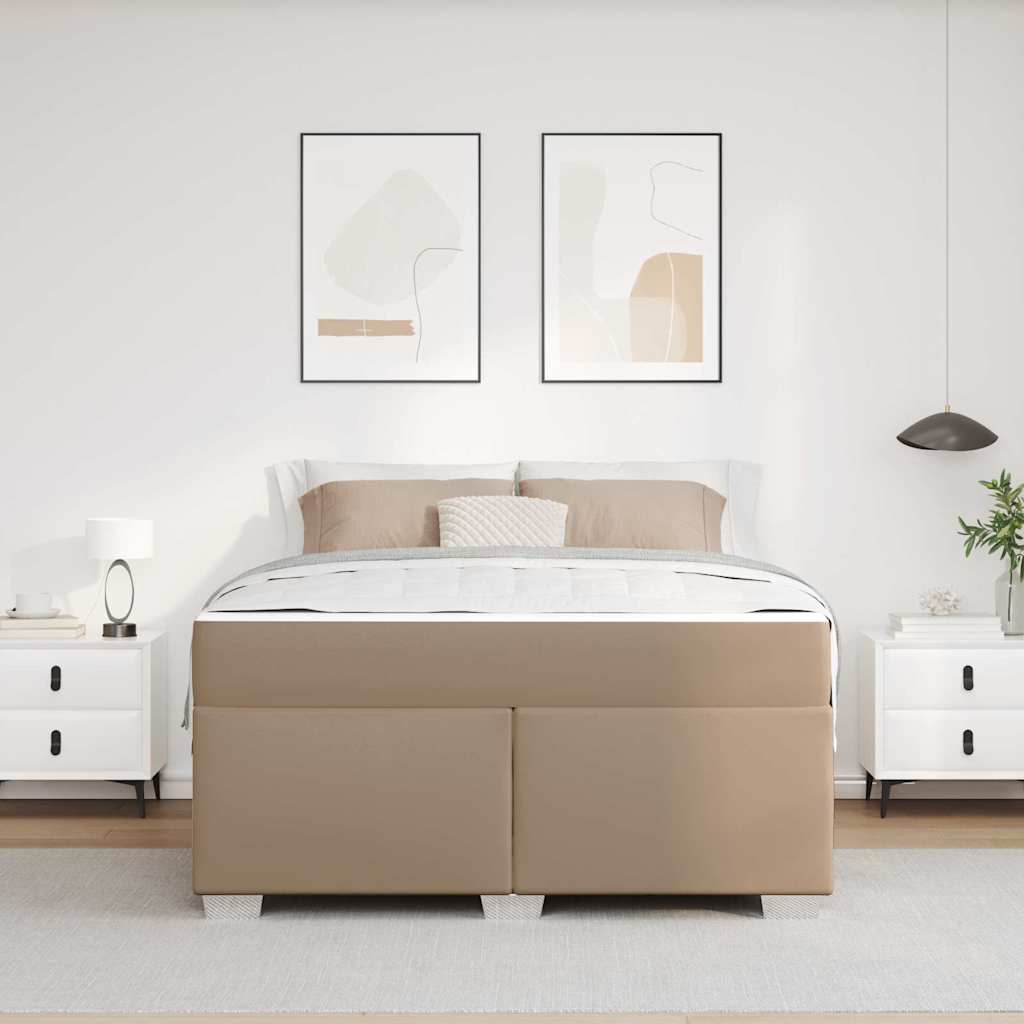 vidaXL Cadru de pat Cappuccino 140 x 200 cm Piele artificială
