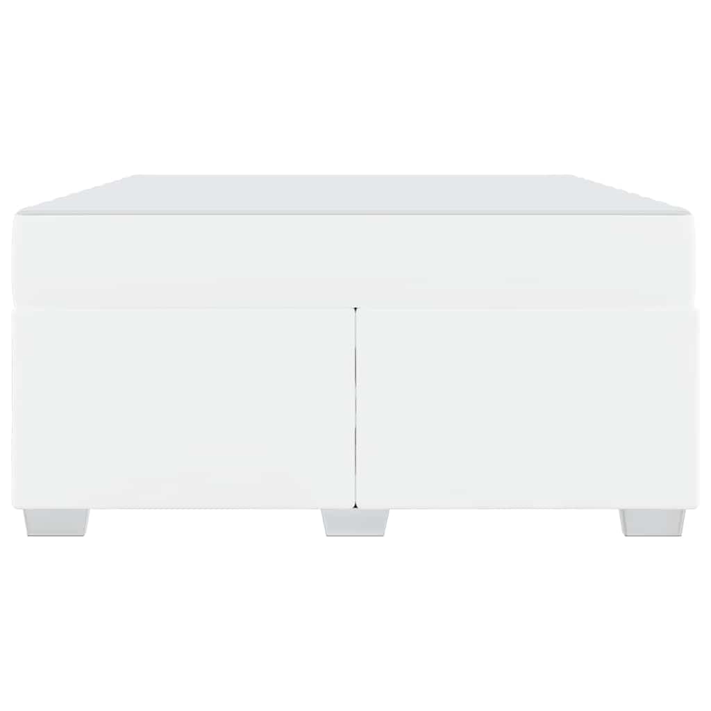 vidaXL Cadru de pat cu saltea Alb 160 x 200 cm țesătură