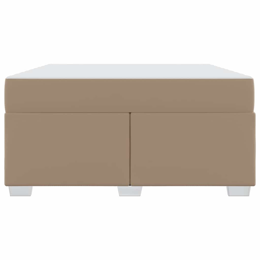 vidaXL Cadru de pat cu saltea Cappuccino 160 x 200 cm țesătură