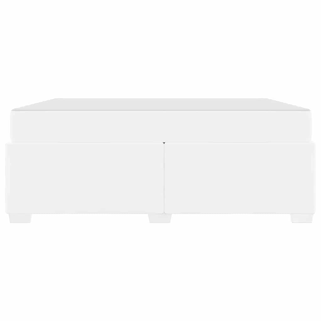 vidaXL Cadru de pat cu saltea Alb 180 x 200 cm țesătură