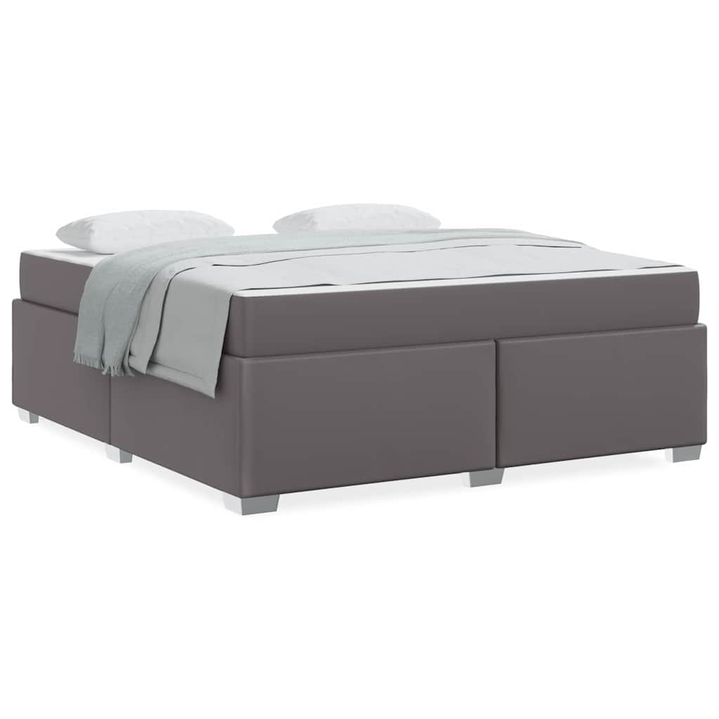 vidaXL Cadru de pat Gri 180 x 200 cm Piele artificială vidaXL Cadru de pat Gri 180 x 200 cm Piele artificială