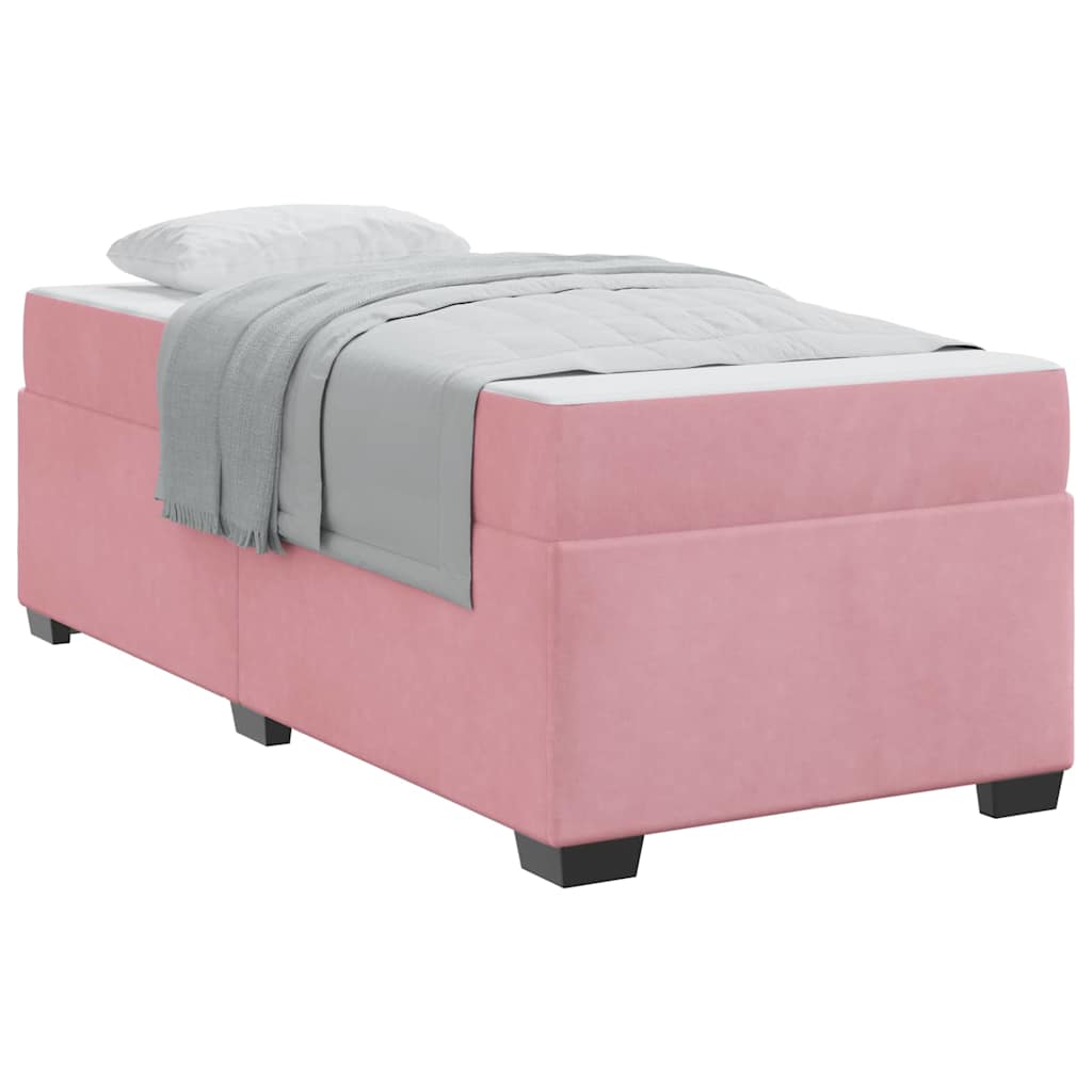 vidaXL Cadru de pat cu saltea cu saltea Roz 80 x 200 cm Catifea vidaXL Cadru de pat cu saltea cu saltea Roz 80 x 200 cm Catifea