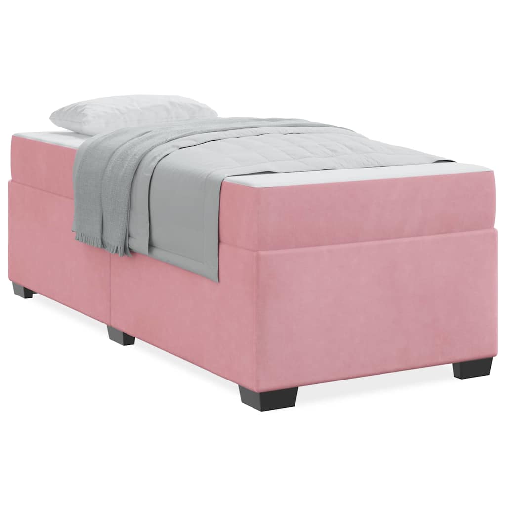 vidaXL Cadru de pat cu saltea cu saltea Roz 80 x 200 cm Catifea vidaXL Cadru de pat cu saltea cu saltea Roz 80 x 200 cm Catifea