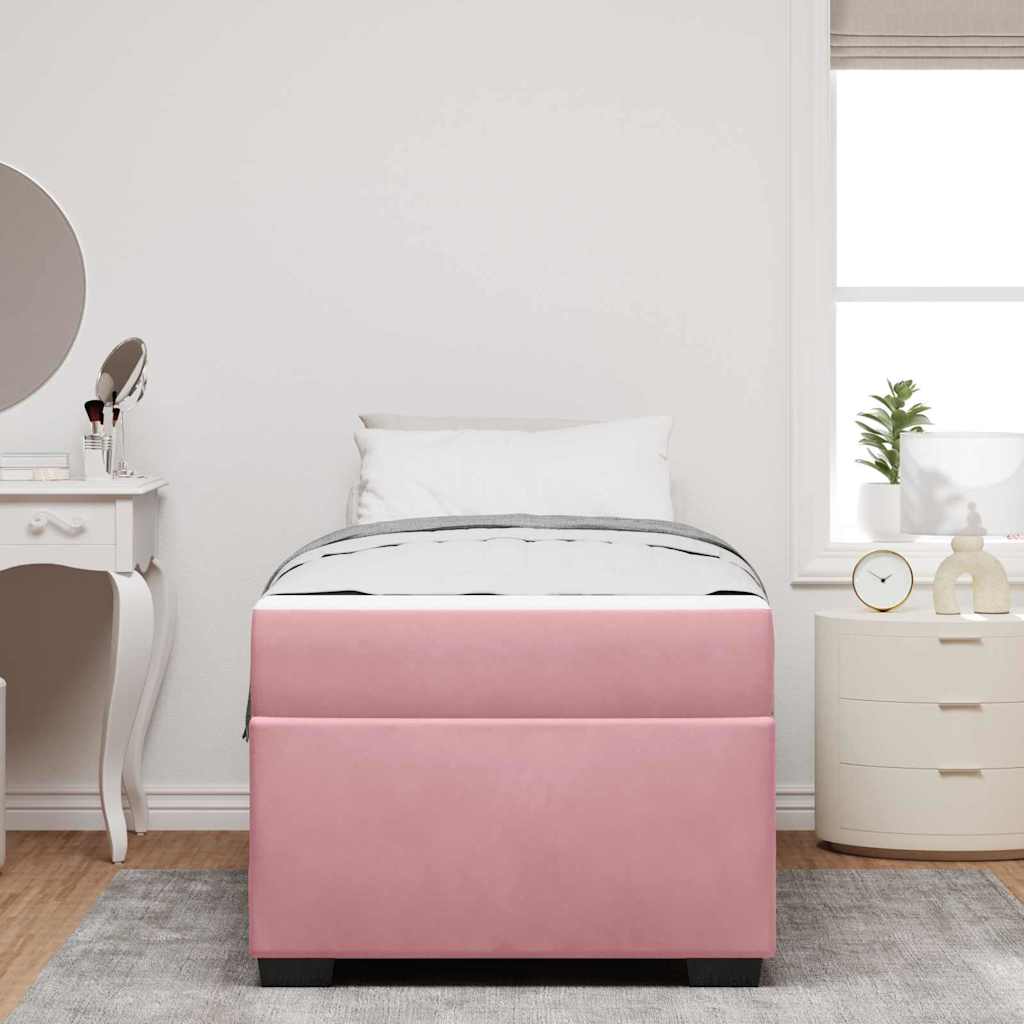 vidaXL Cadru de pat cu saltea cu saltea Roz 80 x 200 cm Catifea vidaXL Cadru de pat cu saltea cu saltea Roz 80 x 200 cm Catifea